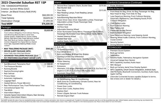 Certified 2023 Chevrolet Suburban RST w/ Luxury Package AWD/4WD image 9