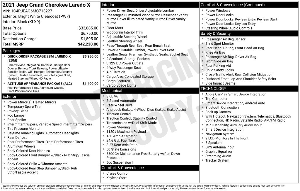 Used 2021 Jeep Grand Cherokee Laredo X RWD image 34