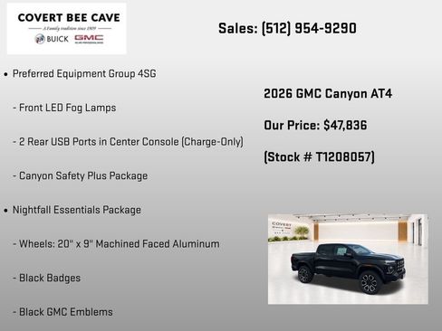 New 2026 GMC Canyon AT4 w/ Nightfall Essentials Package AWD/4WD image 20