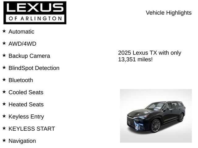 Certified 2025 Lexus TX 350 AWD w/ Technology Package image 7