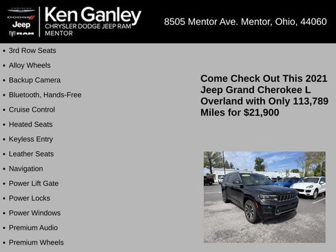 Used 2021 Jeep Grand Cherokee L Overland w/ Luxury Tech Group IV AWD/4WD image 5