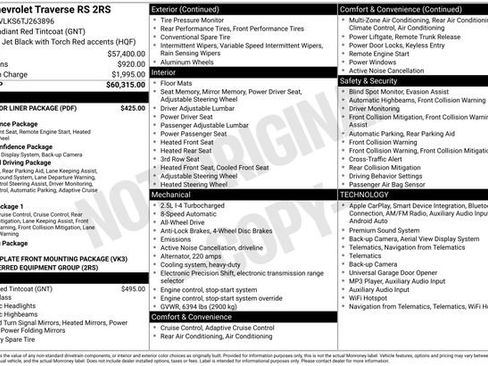New 2026 Chevrolet Traverse RS w/ LPO, Floor Liner Package image 20