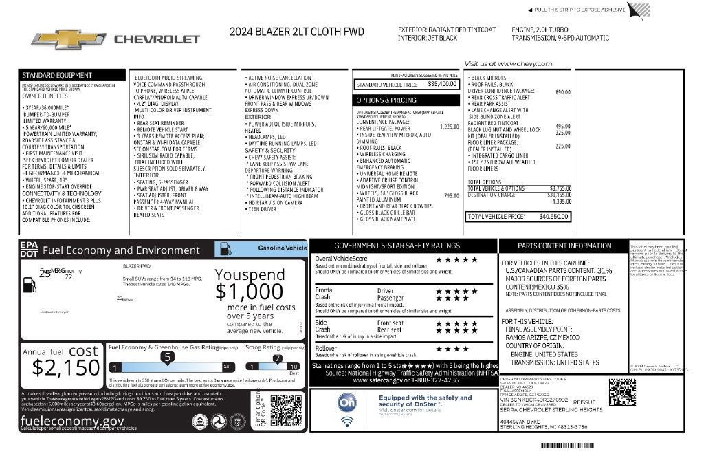 Used 2024 Chevrolet Blazer LT FWD image 13