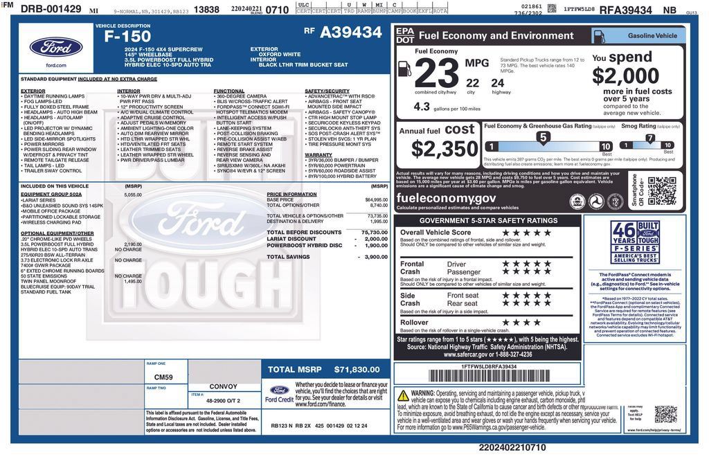 Used 2024 Ford F150 Lariat w/ Equipment Group 502A High AWD/4WD image 32