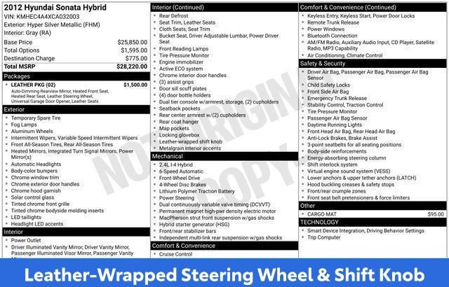 Used 2012 Hyundai Sonata Hybrid w/ Leather Pkg FWD image 36