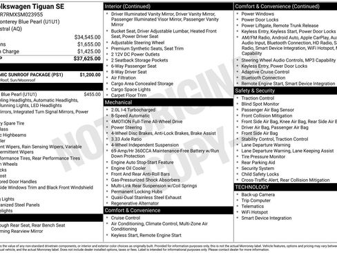 Used 2025 Volkswagen Tiguan SE w/ Panoramic Sunroof Package AWD/4WD image 43