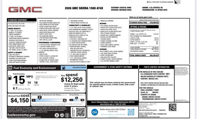 Used 2026 GMC Sierra 1500 AT4X AWD/4WD image 36