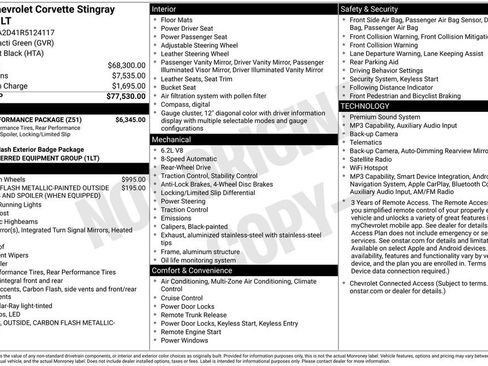 Used 2024 Chevrolet Corvette Stingray Coupe w/ Z51 Performance Package RWD image 3