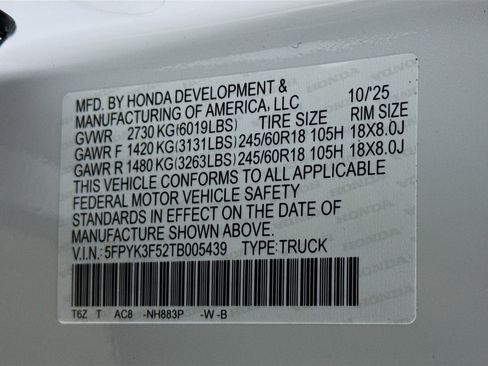 New 2026 Honda Ridgeline RTL image 38