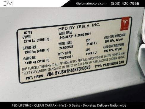 Used 2019 Tesla Model S Performance AWD/4WD image 47
