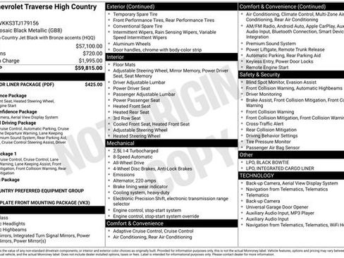 New 2026 Chevrolet Traverse High Country w/ LPO, Floor Liner Package AWD/4WD image 15