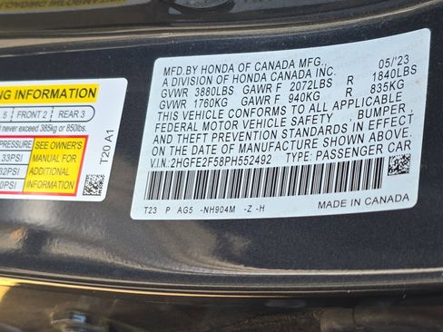 Certified 2023 Honda Civic Sport image 31