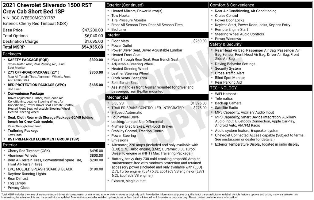 Used 2021 Chevrolet Silverado 1500 RST w/ Safety Package AWD/4WD image 9