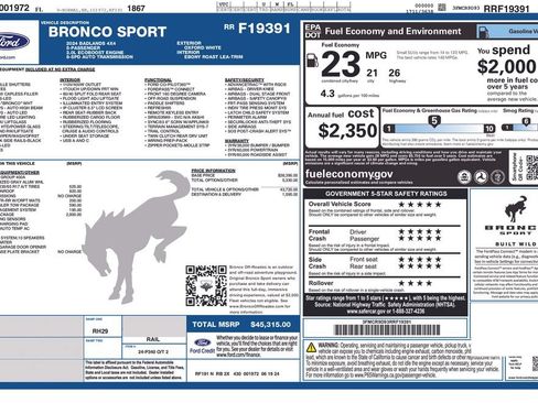 Used 2024 Ford Bronco Sport Badlands w/ Premium Package AWD/4WD image 14