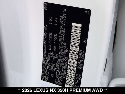 New 2026 Lexus NX 350h AWD w/ Accessory Package (2T) image 19