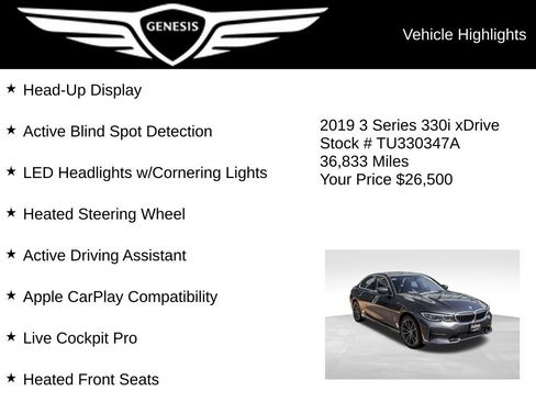 Used 2019 BMW 330i xDrive Sedan w/ Premium Package AWD/4WD image 16