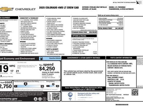 Certified 2025 Chevrolet Colorado LT w/ Advanced Trailering Package AWD/4WD image 4