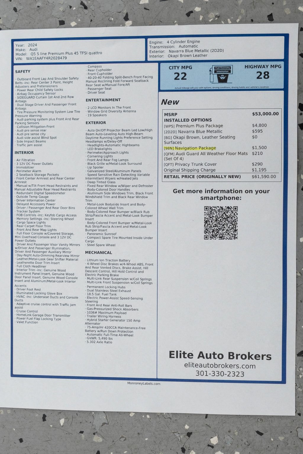Used 2024 Audi Q5 2.0T Premium Plus AWD/4WD image 53