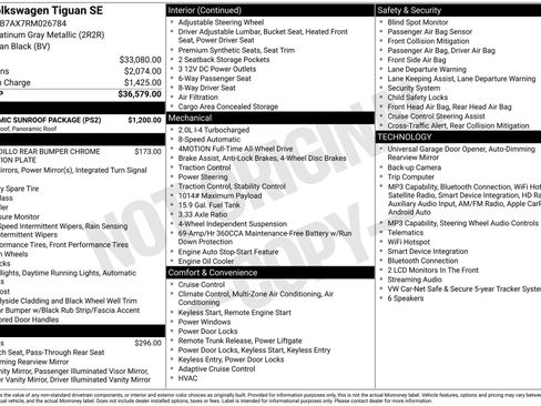 Used 2024 Volkswagen Tiguan SE w/ Panoramic Sunroof Package AWD/4WD image 3