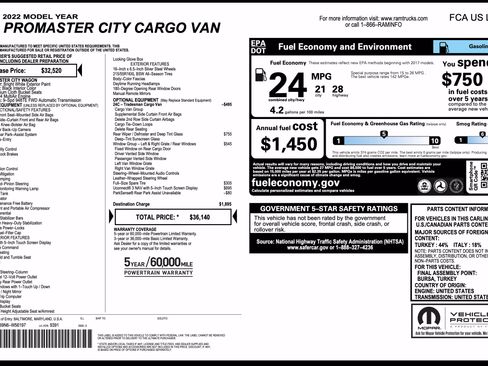 Used 2022 RAM ProMaster City Tradesman w/ Window Group 05 FWD image 3
