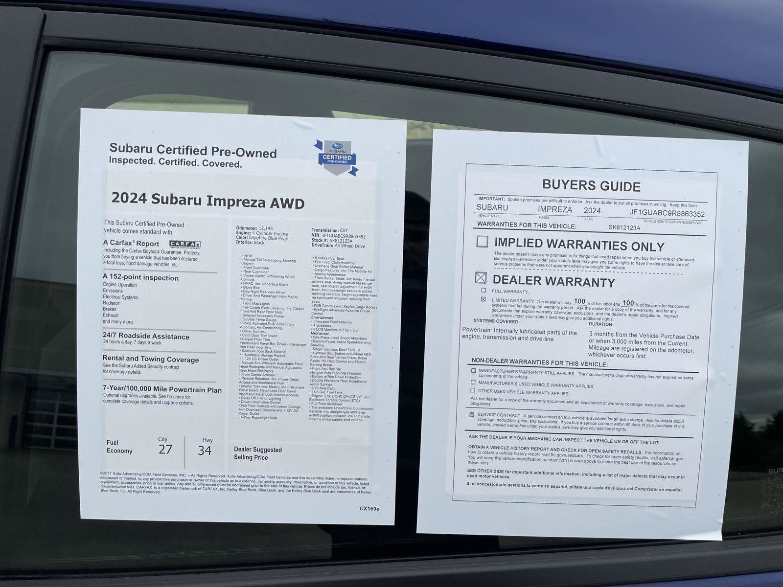 Used 2024 Subaru Impreza 2.0i AWD/4WD image 21