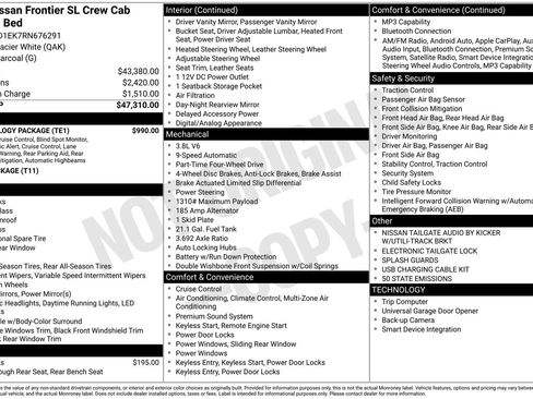 Used 2024 Nissan Frontier SL w/ Technology Package AWD/4WD image 38