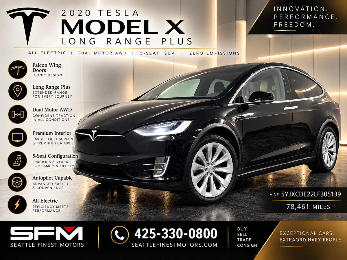Used 2020 Tesla Model X Long Range AWD/4WD image 1