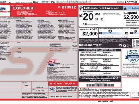 Certified 2020 Ford Explorer ST w/ ST Street Pack image 3