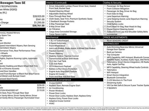 Certified 2023 Volkswagen Taos SE FWD image 7
