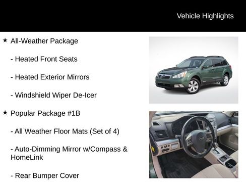 Used 2012 Subaru Outback 2.5i Premium w/ Popular Pkg 1B image 6
