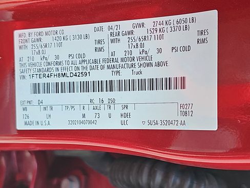 Used 2021 Ford Ranger XLT w/ Equipment Group 301A Mid image 33