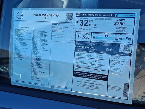 New 2026 Nissan Sentra SL w/ Floor Mat Package image 7