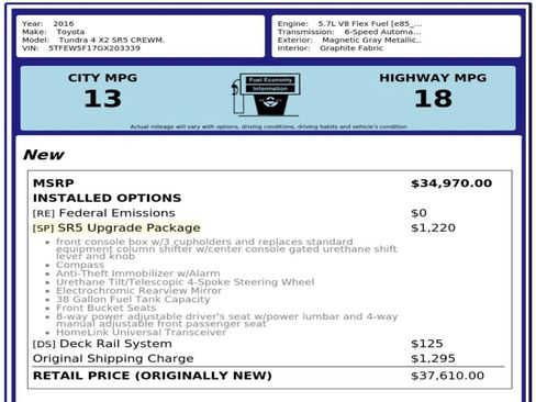 Used 2016 Toyota Tundra SR5 w/ SR5 Upgrade Package RWD image 4