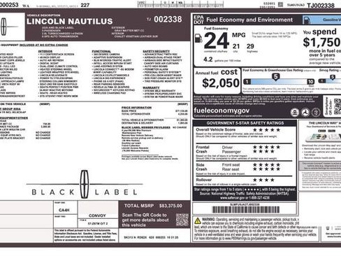 New 2026 Lincoln Nautilus Black Label w/ Jet Appearance Package image 29