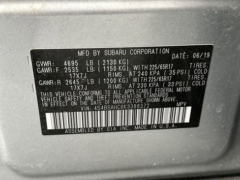 Used 2019 Subaru Outback 2.5i Premium w/ Protection Package #1 image 36