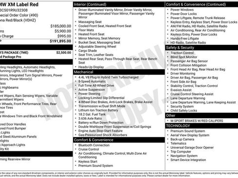 Used 2024 BMW XM Label Red w/ M Driver's Package AWD/4WD image 7