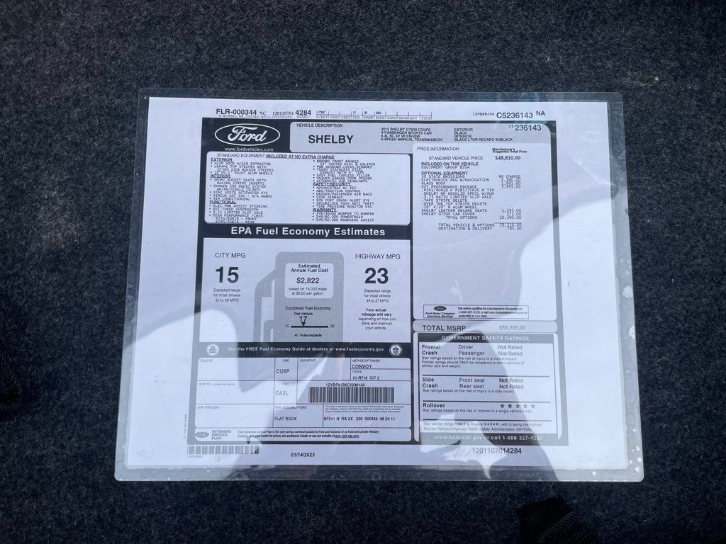 Used 2012 Ford Mustang Shelby GT500 w/ SVT Performance Pkg RWD image 36