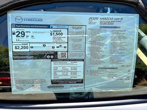 New 2025 MAZDA MX-5 Miata Grand Touring w/ Appearance Package image 30