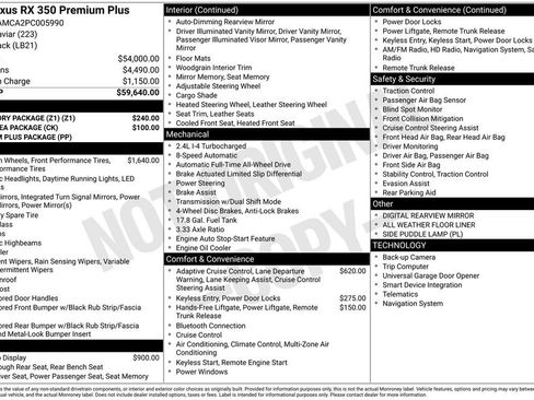 Used 2023 Lexus RX 350 Premium Plus w/ Accessory Package (Z1) image 17