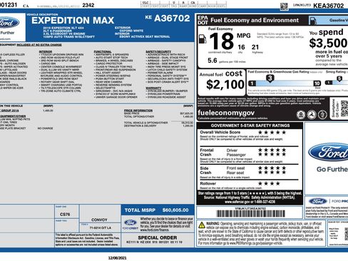 Used 2019 Ford Expedition Max XLT w/ Equipment Group 201A AWD/4WD image 3