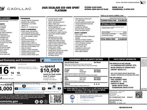 Used 2025 Cadillac Escalade ESV Sport Platinum image 3