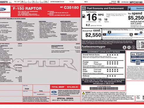 Certified 2021 Ford F150 Raptor w/ Equipment Group 801A High AWD/4WD image 39
