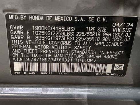Certified 2024 Honda HR-V Sport image 22