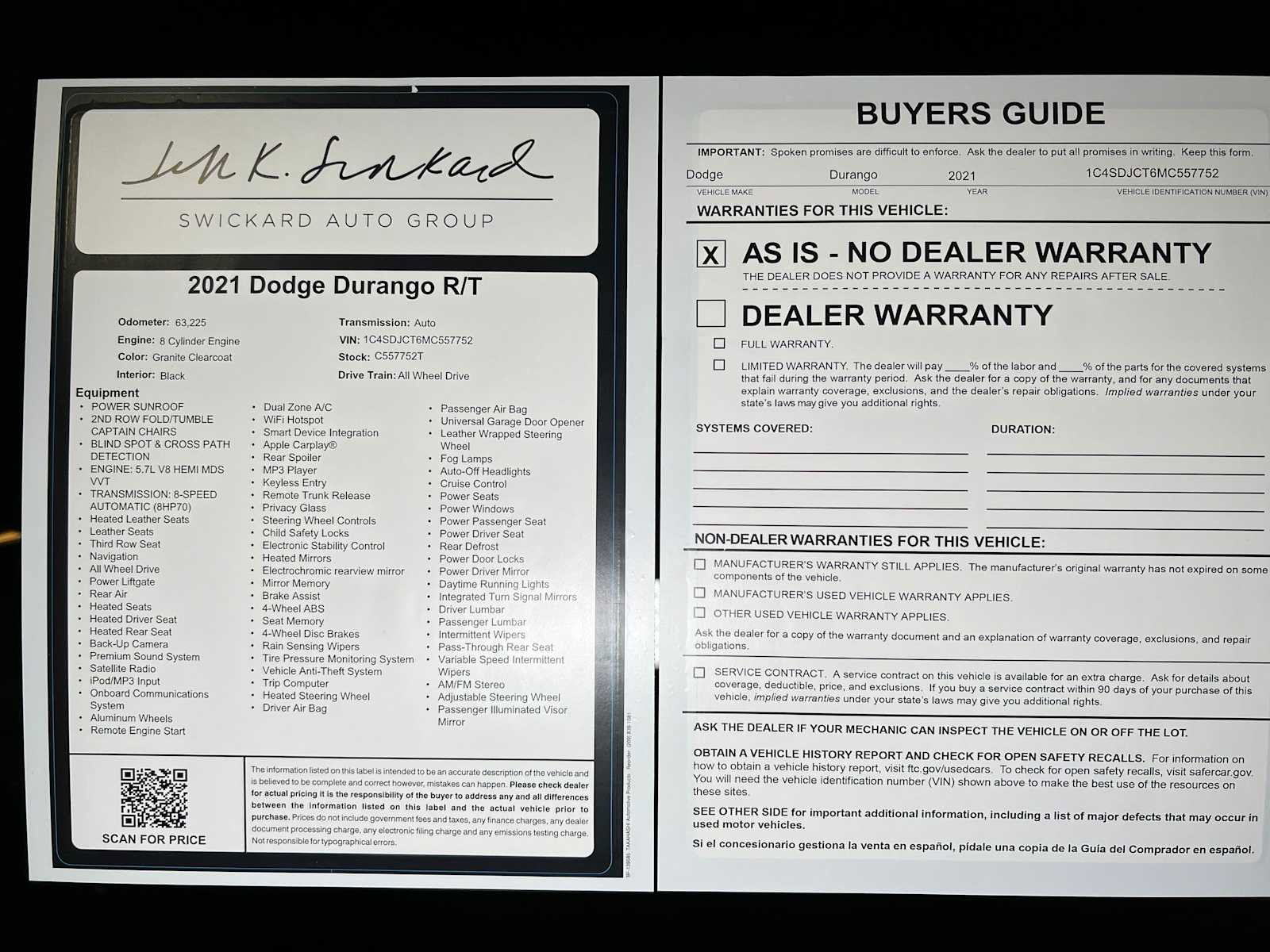 Used 2021 Dodge Durango R/T AWD/4WD image 43