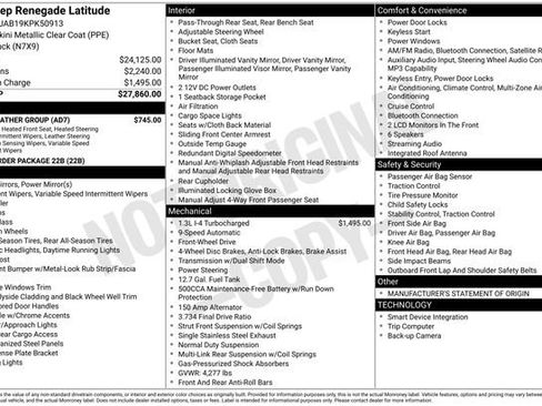 Used 2019 Jeep Renegade Latitude w/ Cold Weather Group image 7