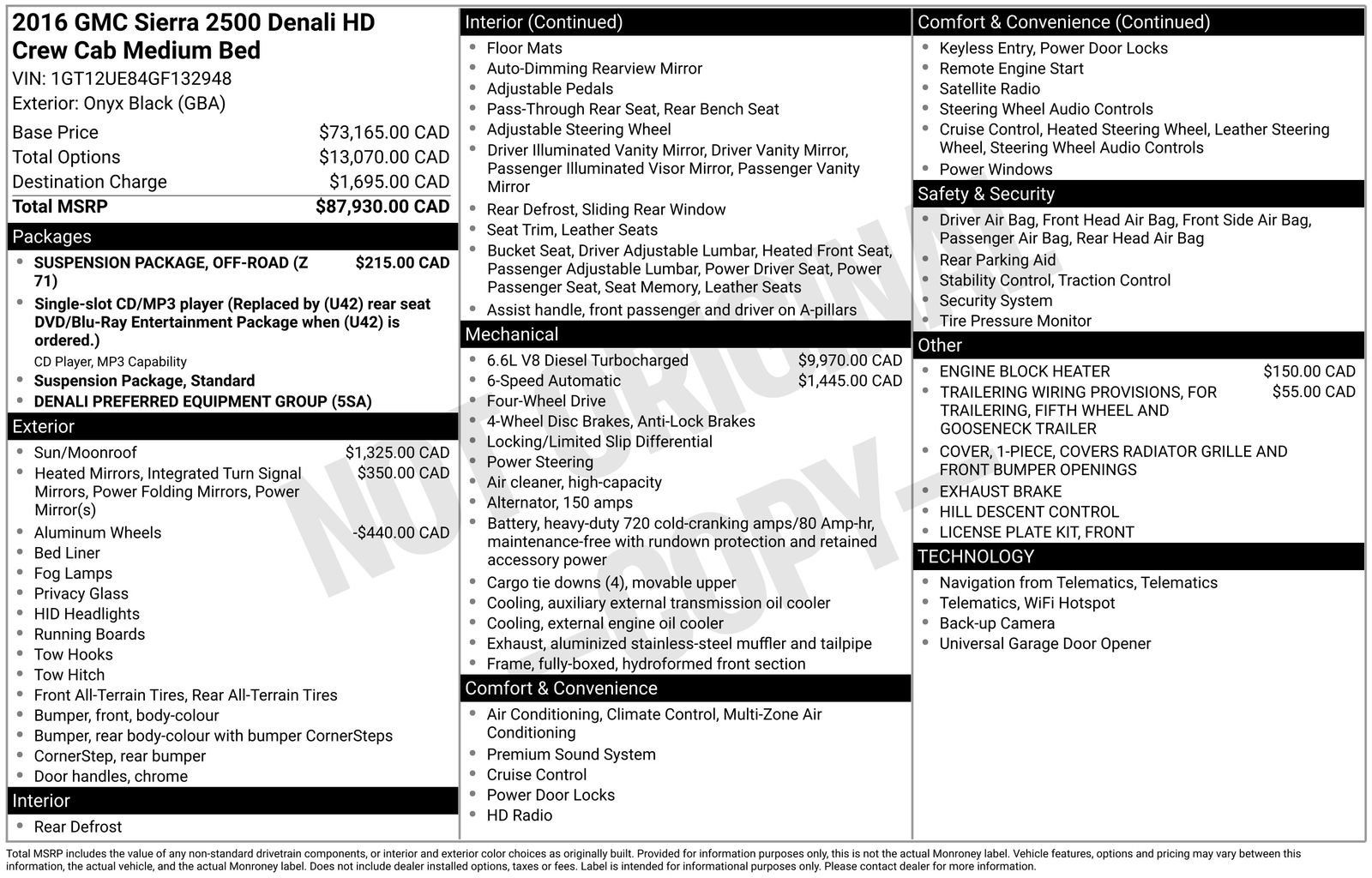 Used 2016 GMC Sierra 2500 Denali w/ Suspension Package, Off-Road AWD/4WD image 35