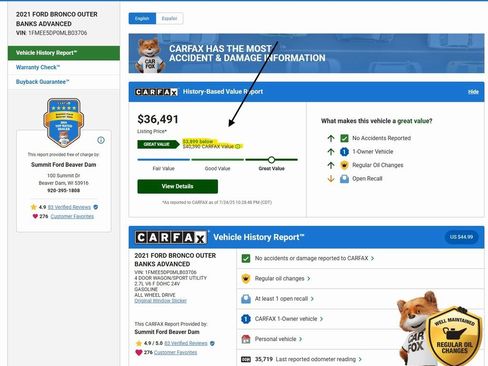 Used 2021 Ford Bronco Outer Banks image 2