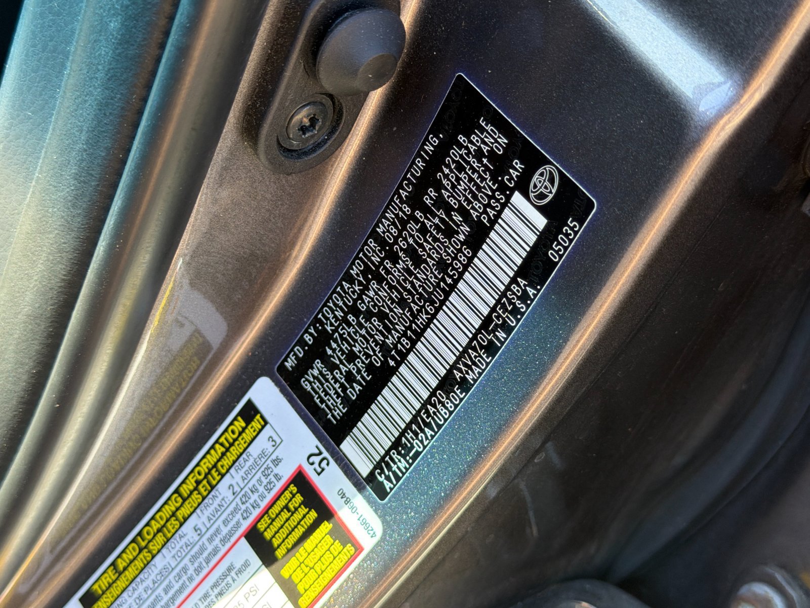 Used 2018 Toyota Camry SE w/ Moonroof Package FWD image 17