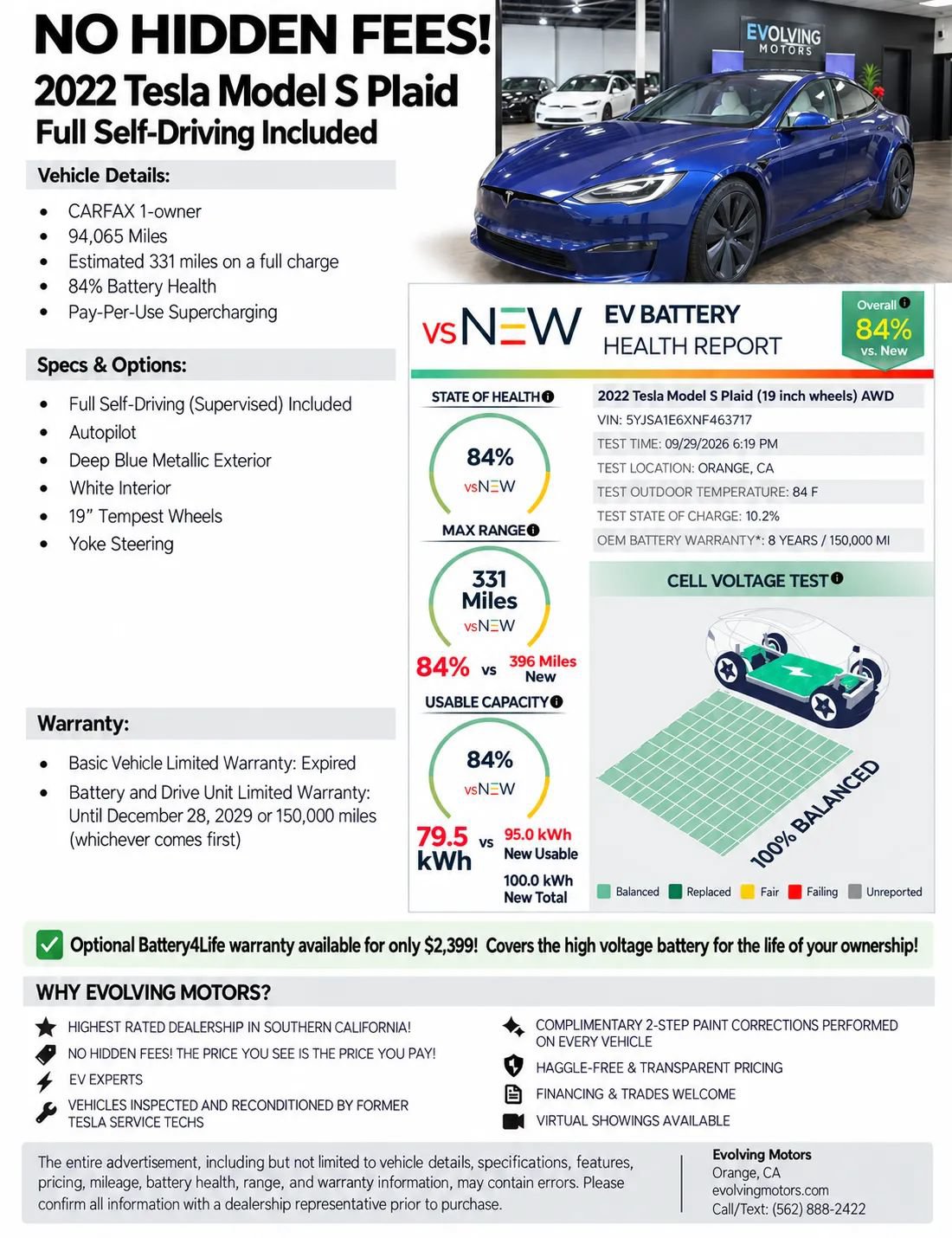 Used 2022 Tesla Model S Plaid AWD/4WD image 2
