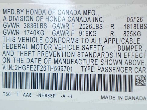 Certified 2026 Honda Civic LX image 29